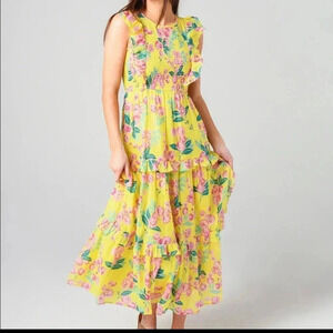 NWT Banjanan Iris smocked midi dress in size XS